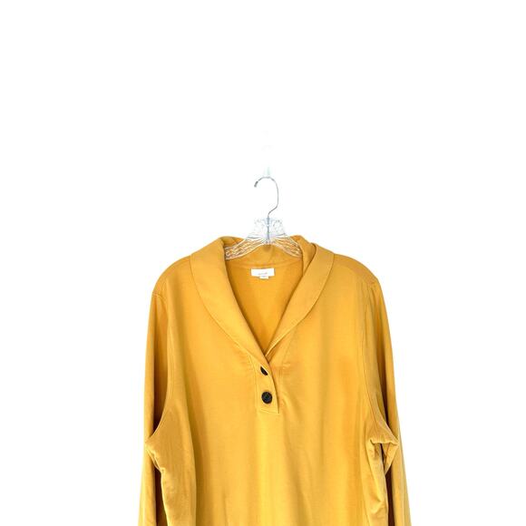 J. Jill Pure Jill Yellow Basic Casual Stretch Soft Button Front Top Size 2X - Picture 3 of 11